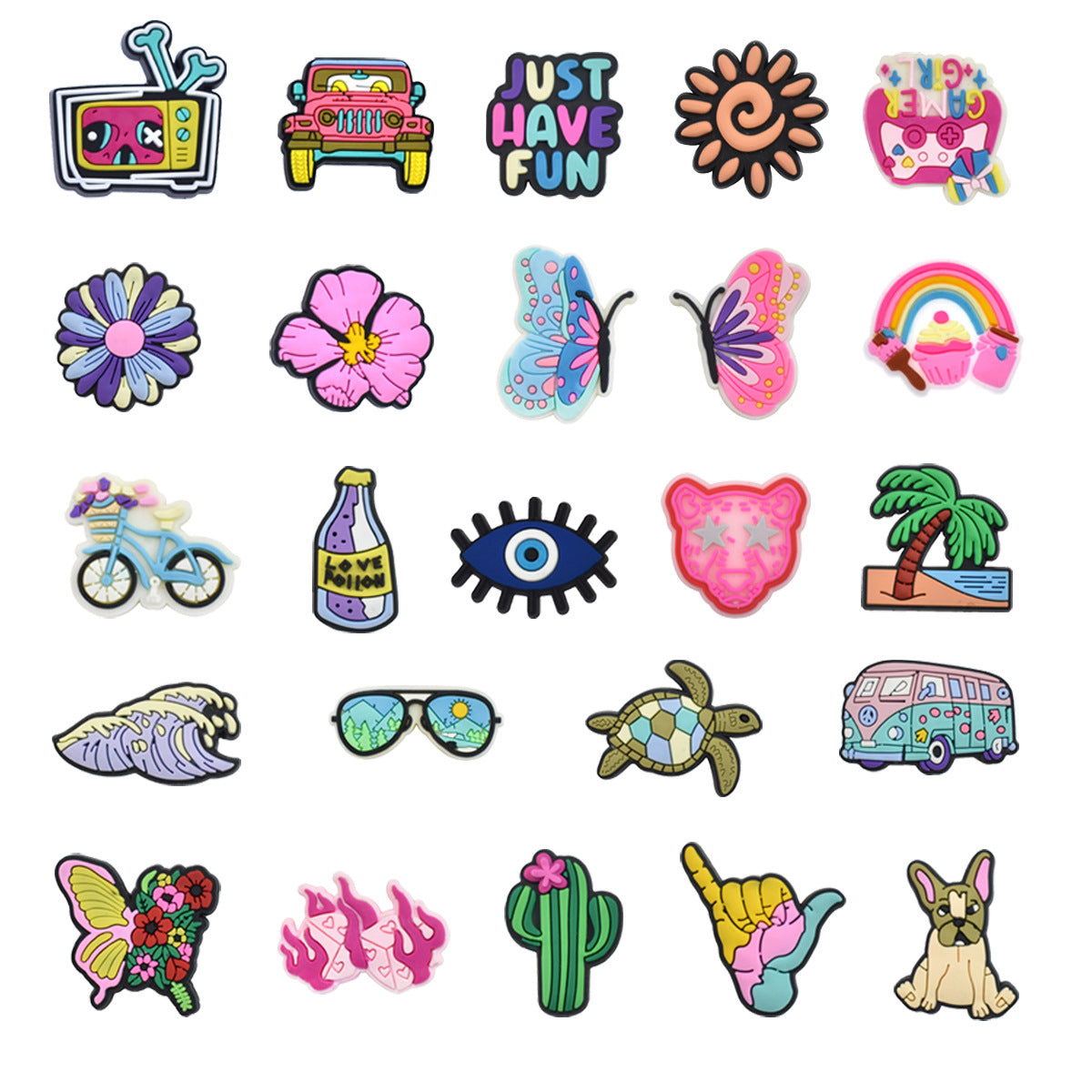 Dancing Girl Series Charms - For Crocs Shoes EVA Bogg Bag Accessories