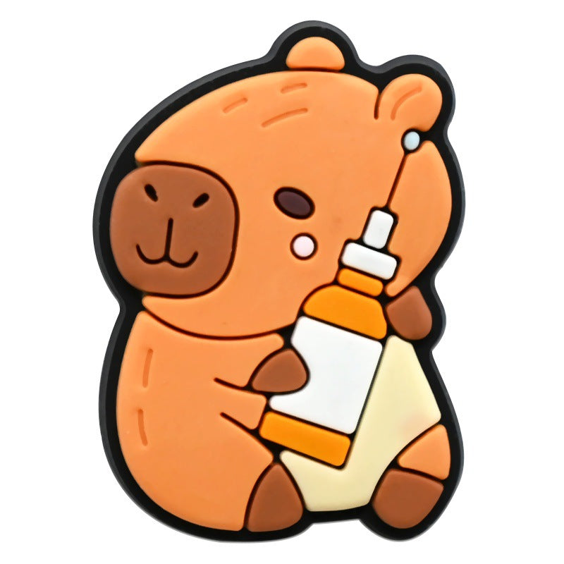 12pcs Cute Cartoon Capybara DIY Ideas Series Charms - For Crocs Shoes EVA Bogg Bag Accessories