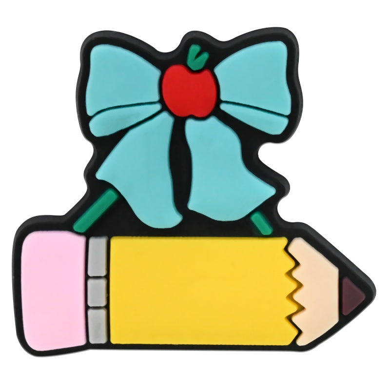 16Pcs Teachers' Day DIY Ideas Series Charms - For Crocs Shoes EVA Bogg Bag Accessories