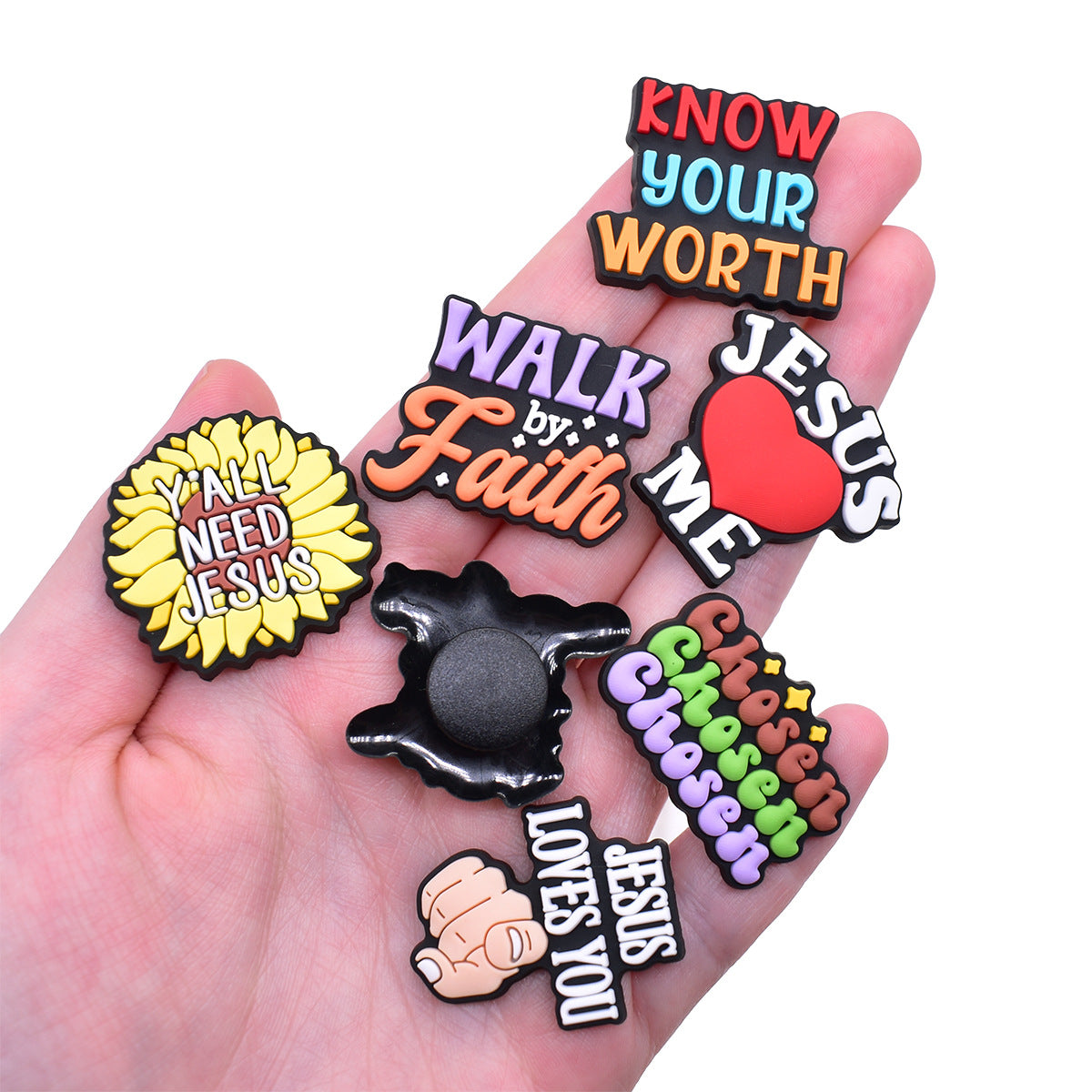 15Pcs English phrases DIY Ideas Series Charms - For Crocs Shoes EVA Bogg Bag Accessories