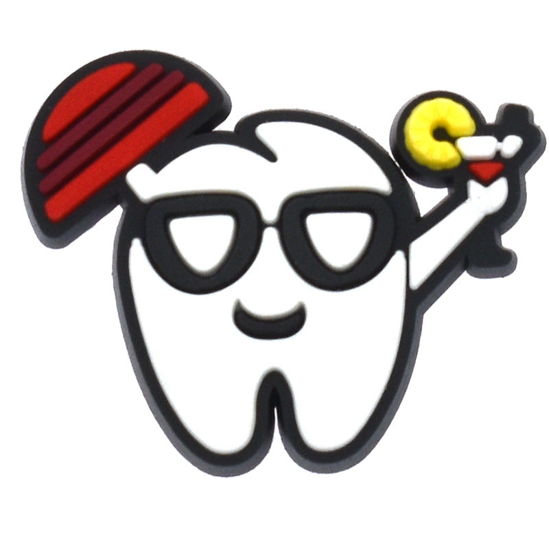 16pcs Protect Your Teeth DIY Ideas Series Charms - For Crocs Shoes EVA Bogg Bag Accessories