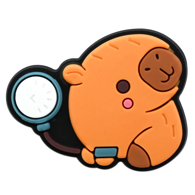 12pcs Cute Cartoon Capybara DIY Ideas Series Charms - For Crocs Shoes EVA Bogg Bag Accessories