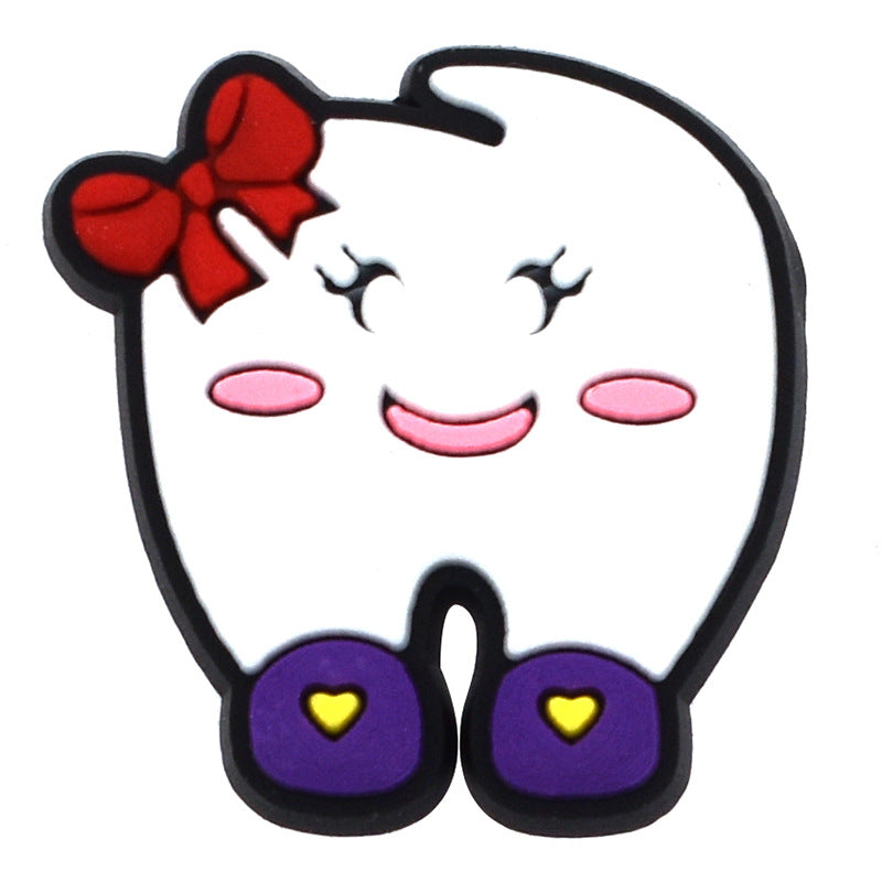 16pcs Protect Your Teeth DIY Ideas Series Charms - For Crocs Shoes EVA Bogg Bag Accessories