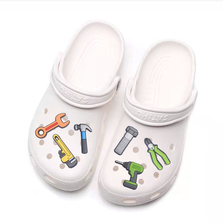 11Pcs Animated Tool DIY Ideas Series Charms - For Crocs Shoes EVA Bogg Bag Accessories