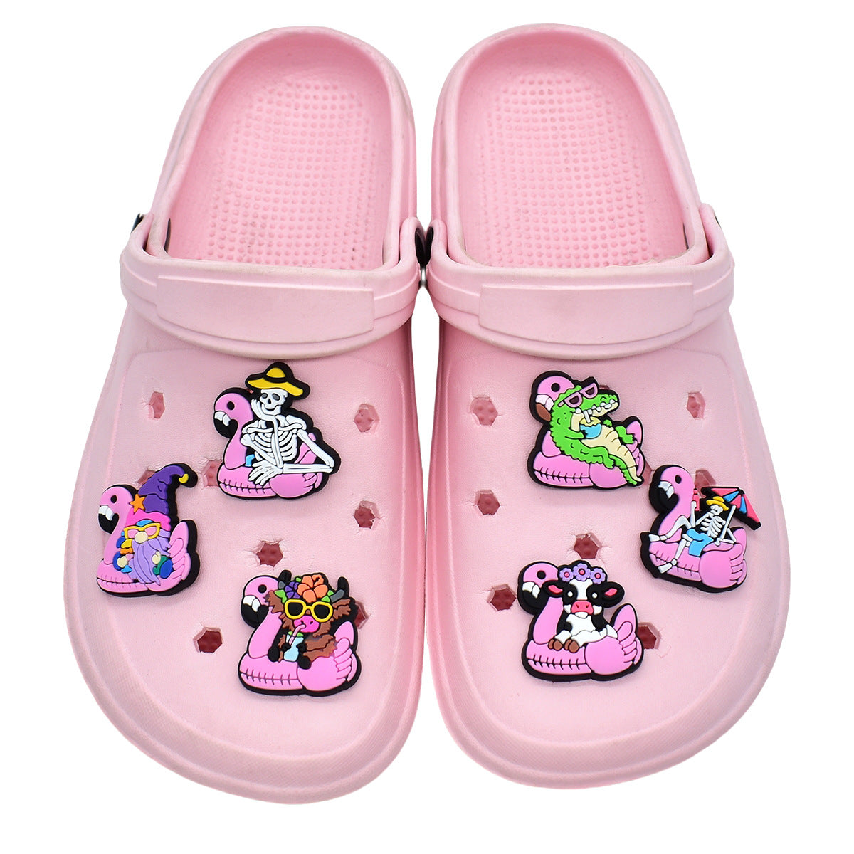Flamingo Series Charms - For Crocs Shoes EVA Bogg Bag Accessories