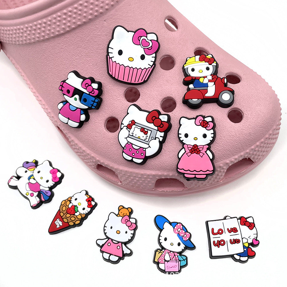 Hello Kitty Series Charms - For Crocs Shoes EVA Bogg Bag Accessories