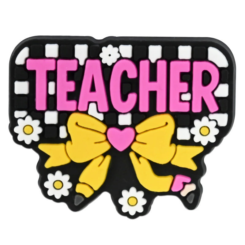 16Pcs Teachers' Day DIY Ideas Series Charms - For Crocs Shoes EVA Bogg Bag Accessories
