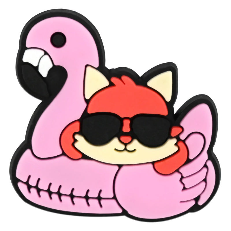 Flamingo Series Charms - For Crocs Shoes EVA Bogg Bag Accessories