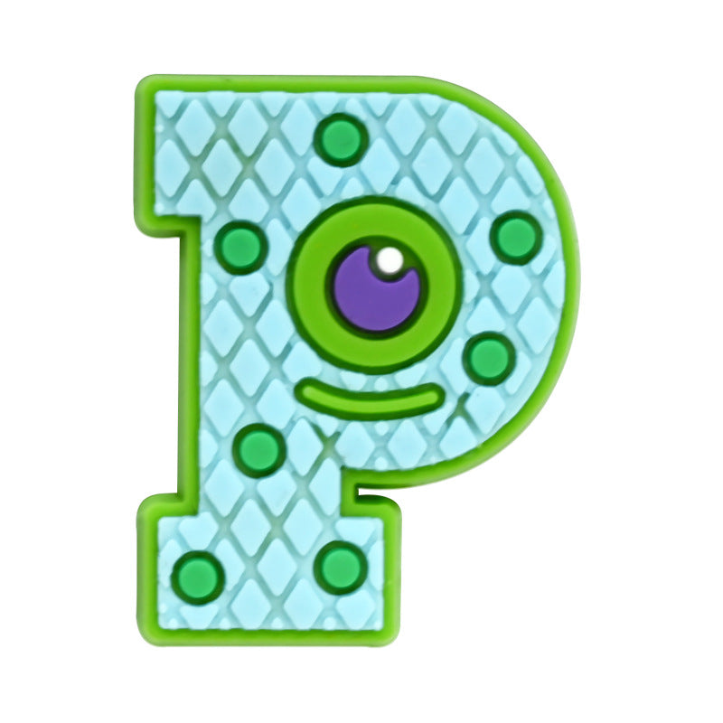 26pcs Letters Halloween Series Charms - For Crocs Shoes EVA Bogg Bag Accessories