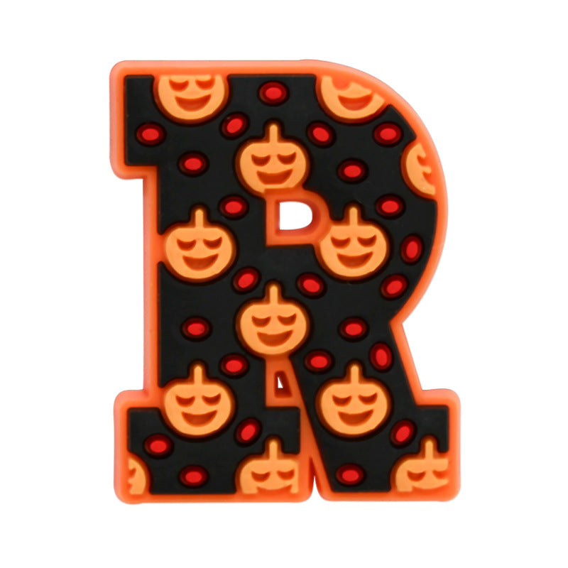 26pcs Letters Halloween Series Charms - For Crocs Shoes EVA Bogg Bag Accessories