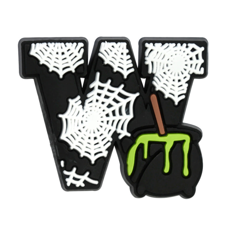 26pcs Letters Halloween Series Charms - For Crocs Shoes EVA Bogg Bag Accessories