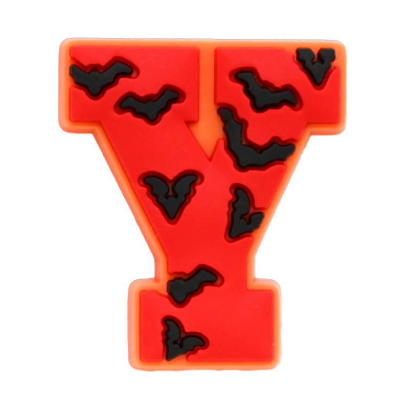 26pcs Letters Halloween Series Charms - For Crocs Shoes EVA Bogg Bag Accessories