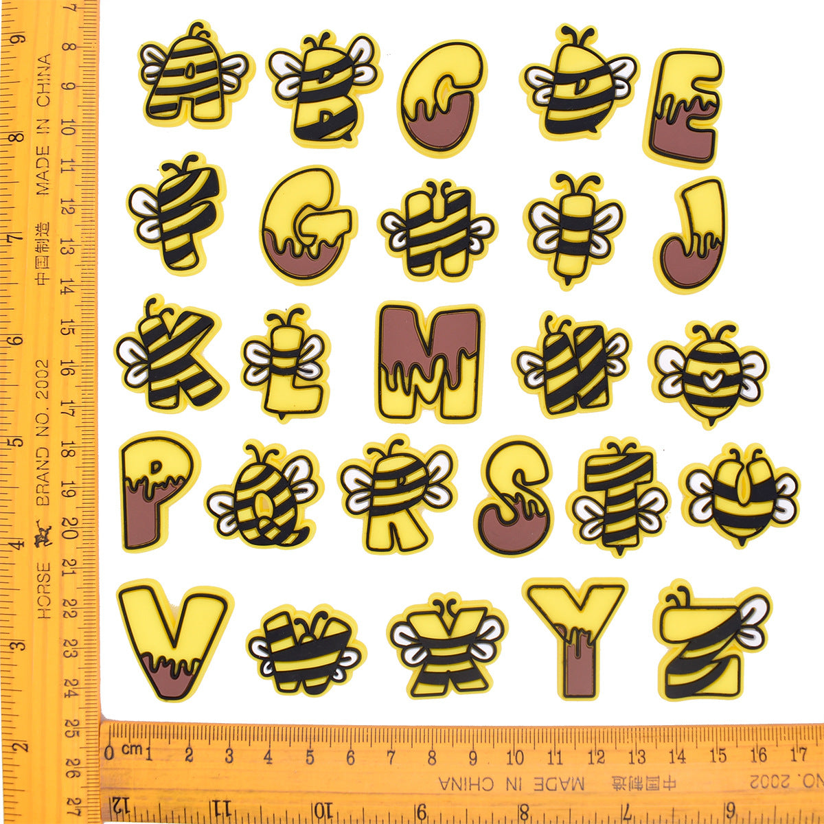 Bee 26pcs Letters Series Charms - For Crocs Shoes EVA Bogg Bag Accessories