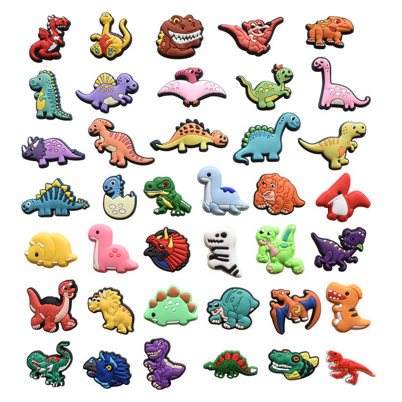 Cartoon Dinosaur Series Charms - For Crocs Shoes EVA Bogg Bag Accessories