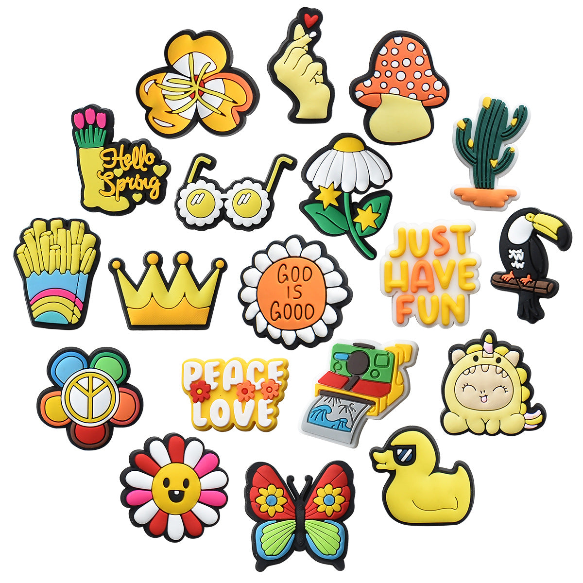 Summer Cartoon Series Charms - For Crocs Shoes EVA Bogg Bag Accessories