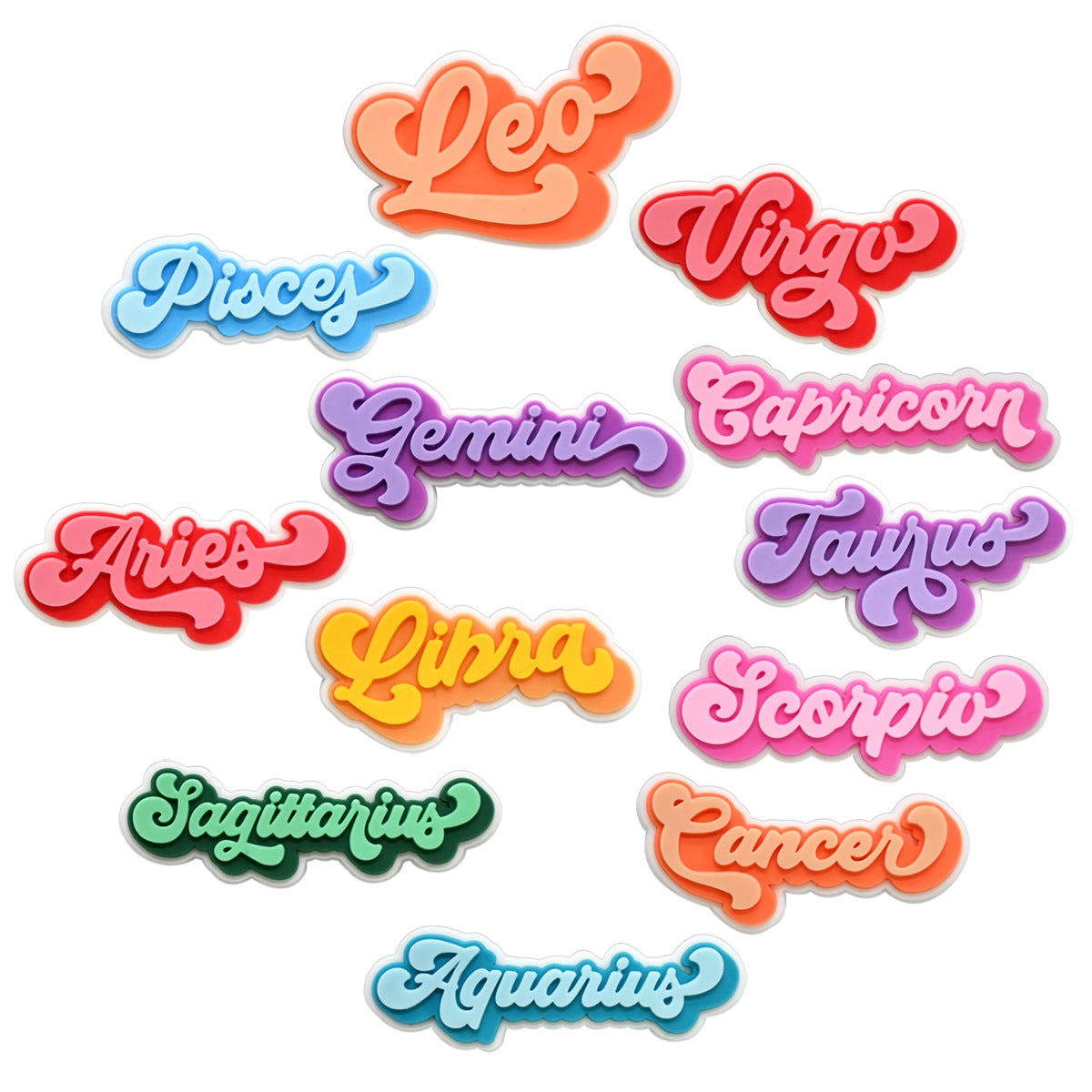 12pcs Constellation Series Charms - For Crocs Shoes EVA Bogg Bag Accessories