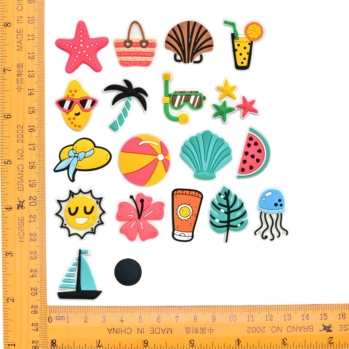19pcs Summer DIY Ideas Series Charms - For Crocs Shoes EVA Bogg Bag Accessories