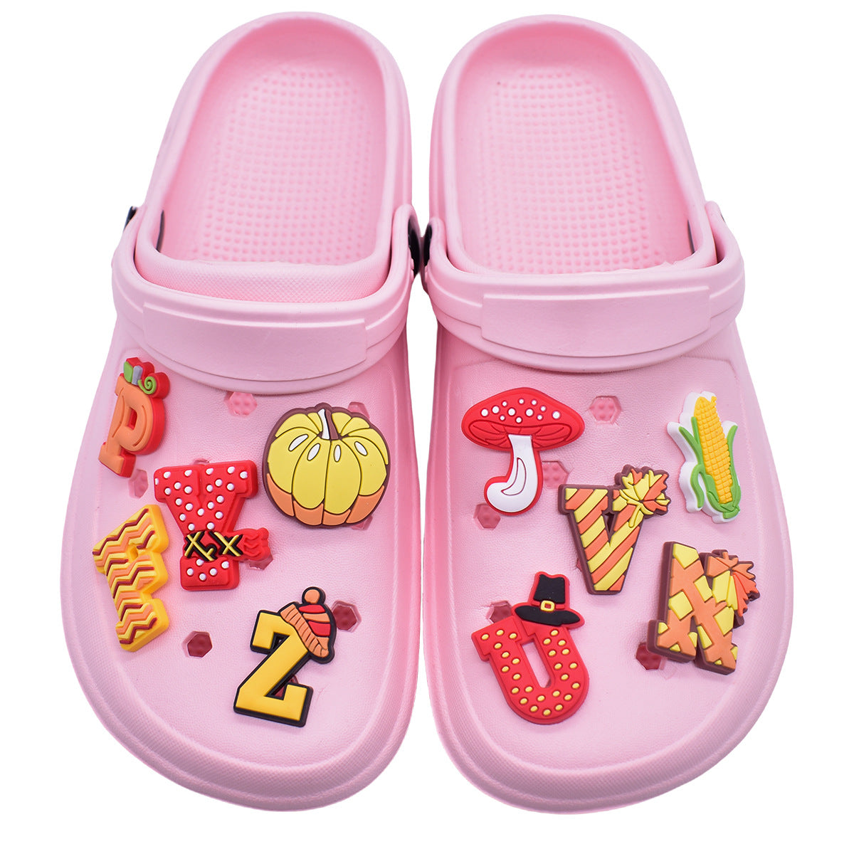 Thanksgiving Day 26pcs A-Z Letter Series Charms - For Crocs Shoes EVA Bogg Bag Accessories