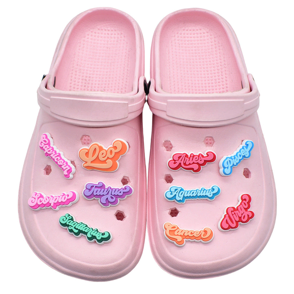 12pcs Constellation Series Charms - For Crocs Shoes EVA Bogg Bag Accessories