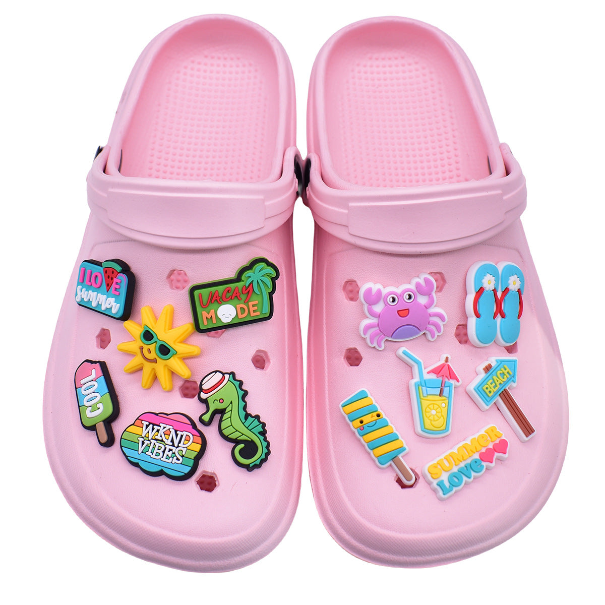 Summer Beach Series Charms - For Crocs Shoes EVA Bogg Bag Accessories