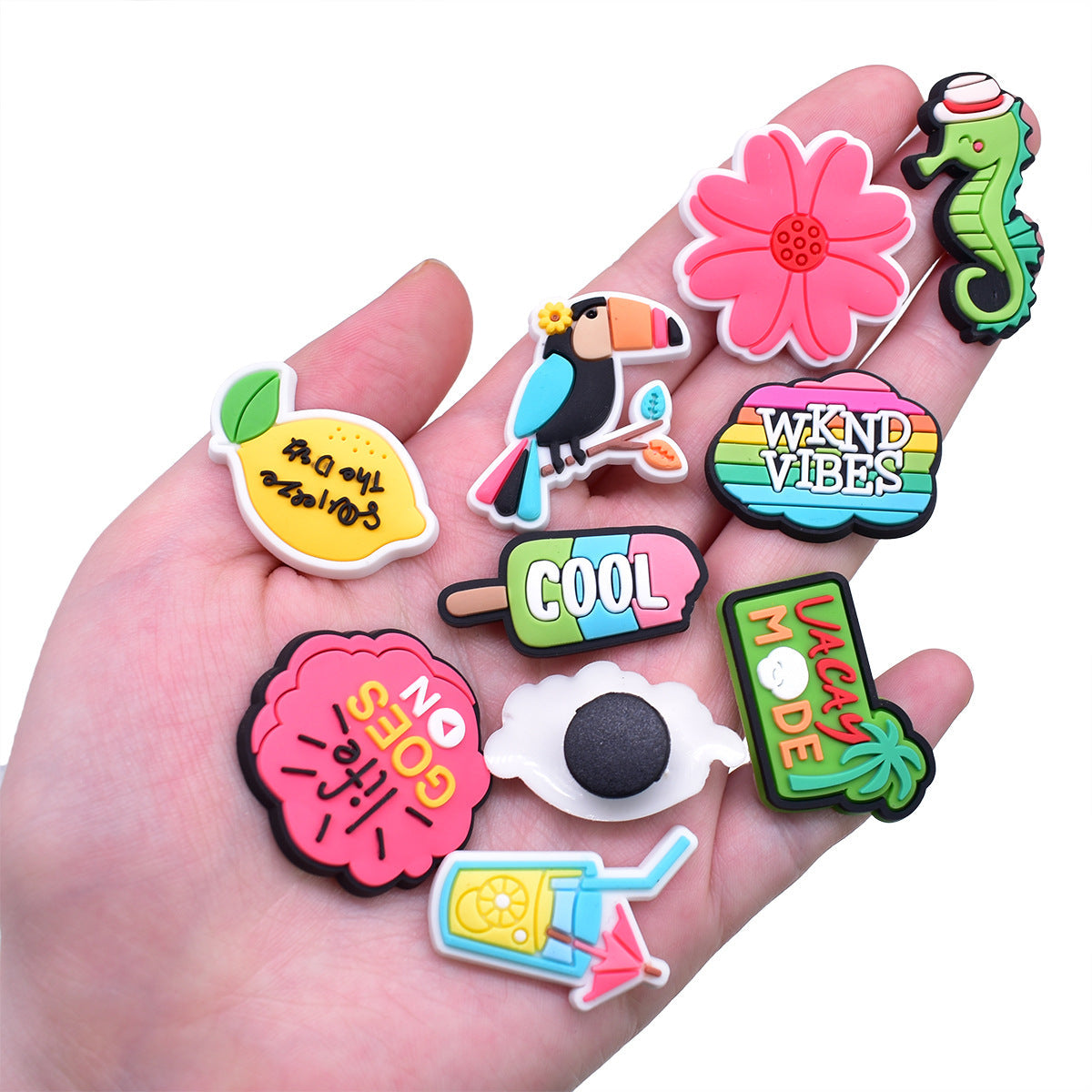 Summer Beach Series Charms - For Crocs Shoes EVA Bogg Bag Accessories