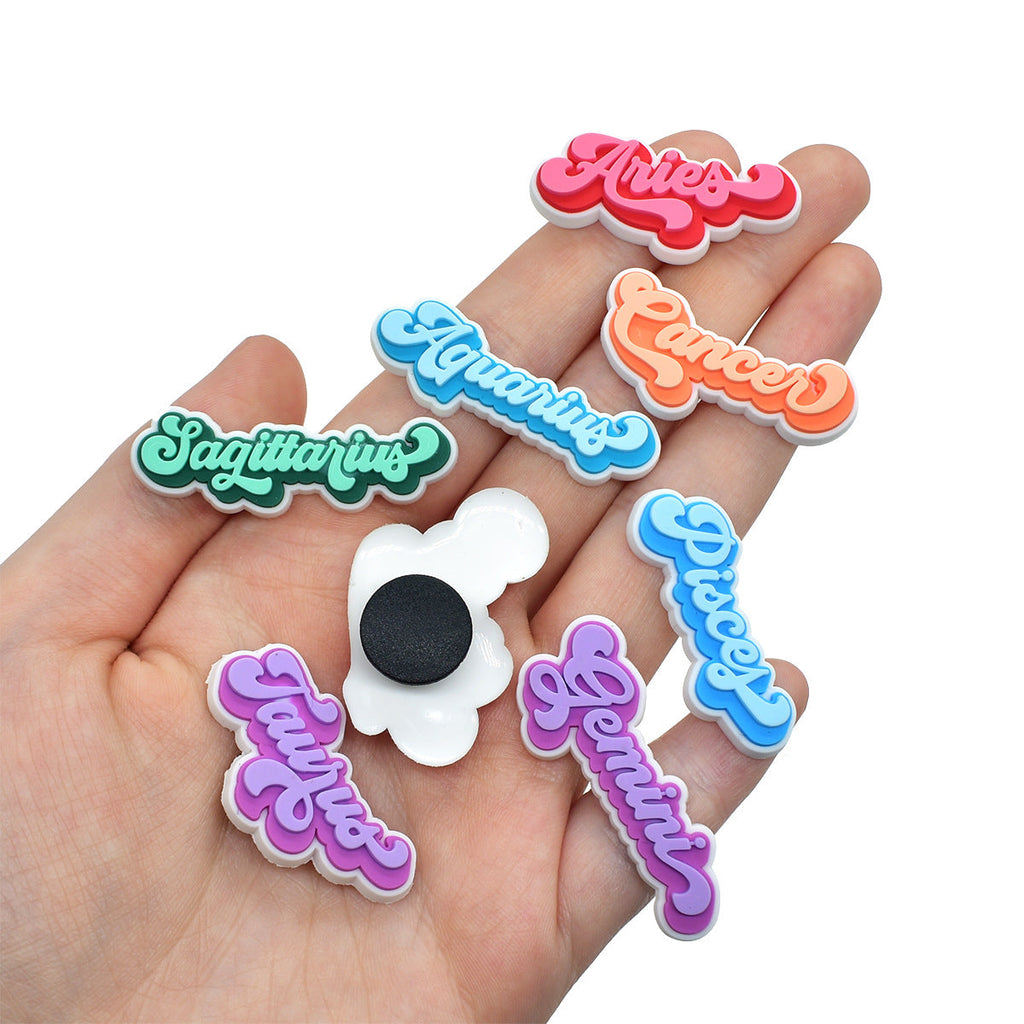 12pcs Constellation Series Charms - For Crocs Shoes EVA Bogg Bag Accessories