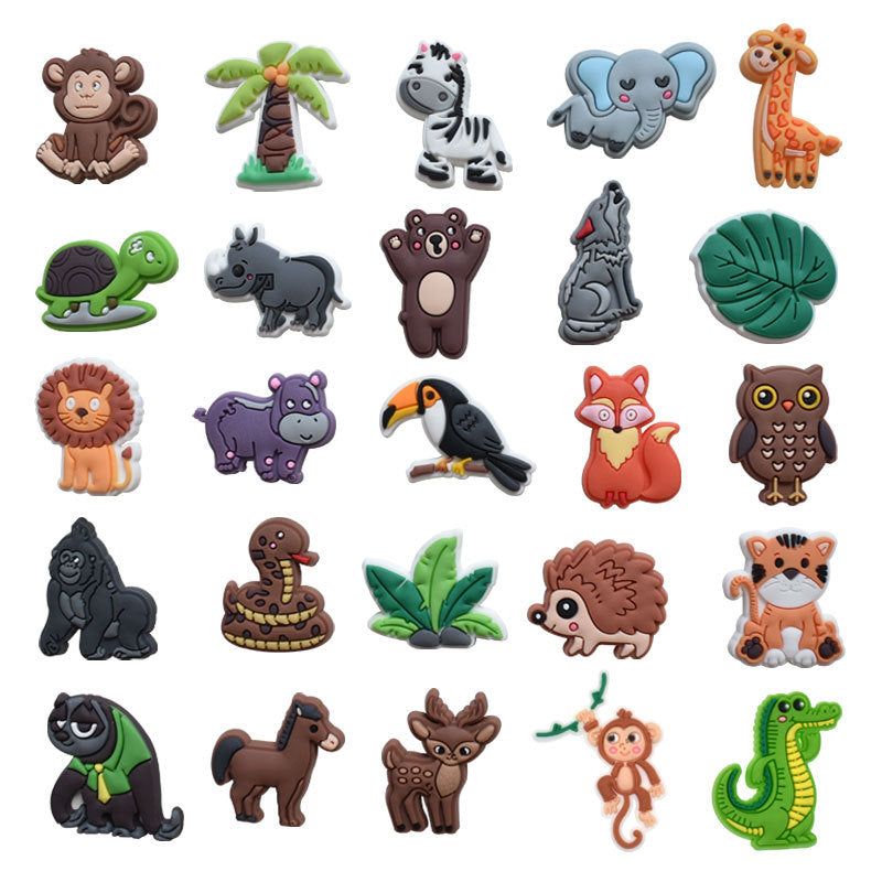 Jungle Animals Series Charms - For Crocs Shoes EVA Bogg Bag Accessories