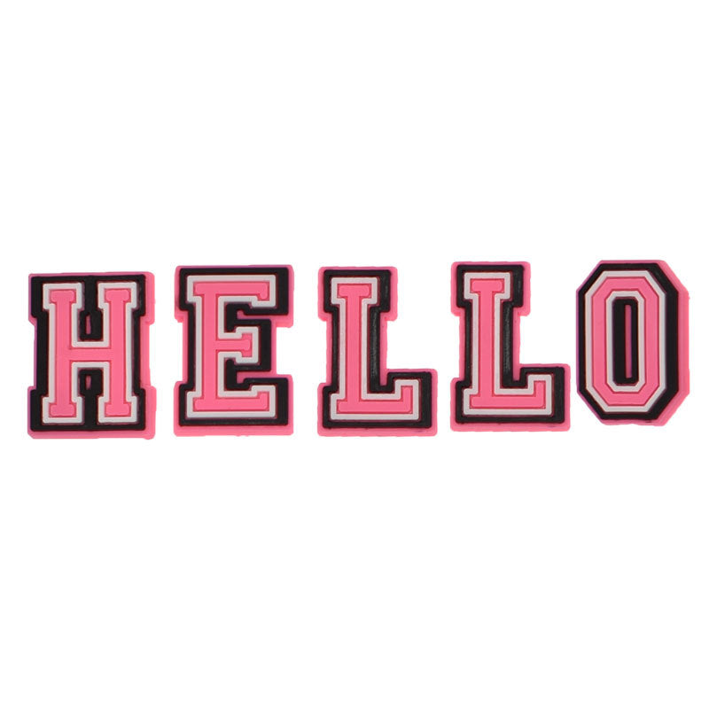 26pcs Pink 0-9 A-Z Letters Series Charms - For Crocs Shoes EVA Bogg Bag Accessories